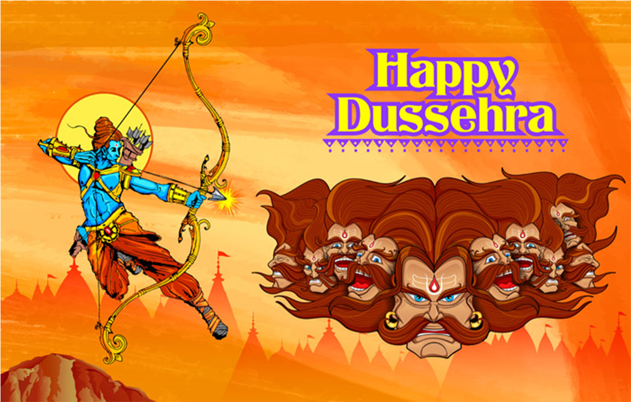 Dussehra Vijaydashmi Ravana Dahan Prints Posters Pinterest - Happy Dussehra (1920x1200), Png Download