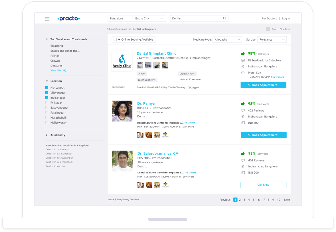 Here's How Your Practo Reach Ad Will Look - Practo App For Doctors (1178x812), Png Download