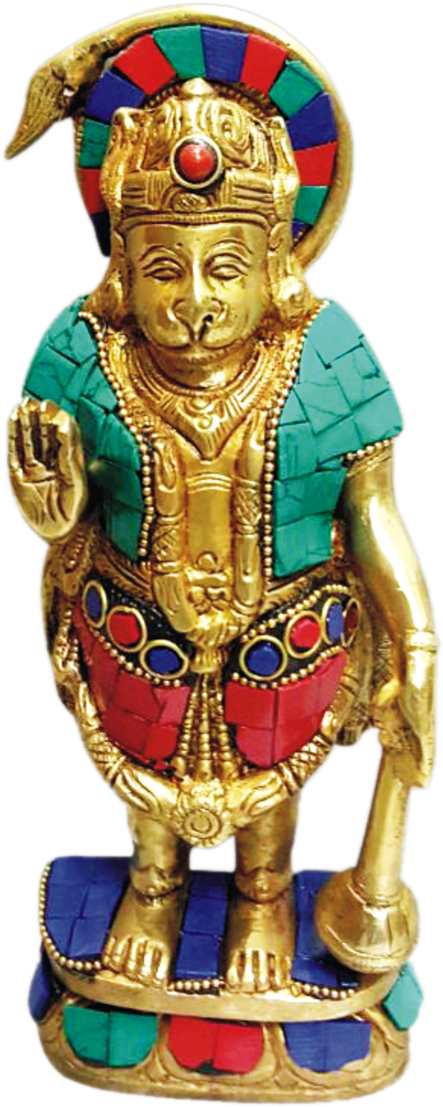 Hanuman The Protector Turquoise Stone Work - Figurine (952x1200), Png Download