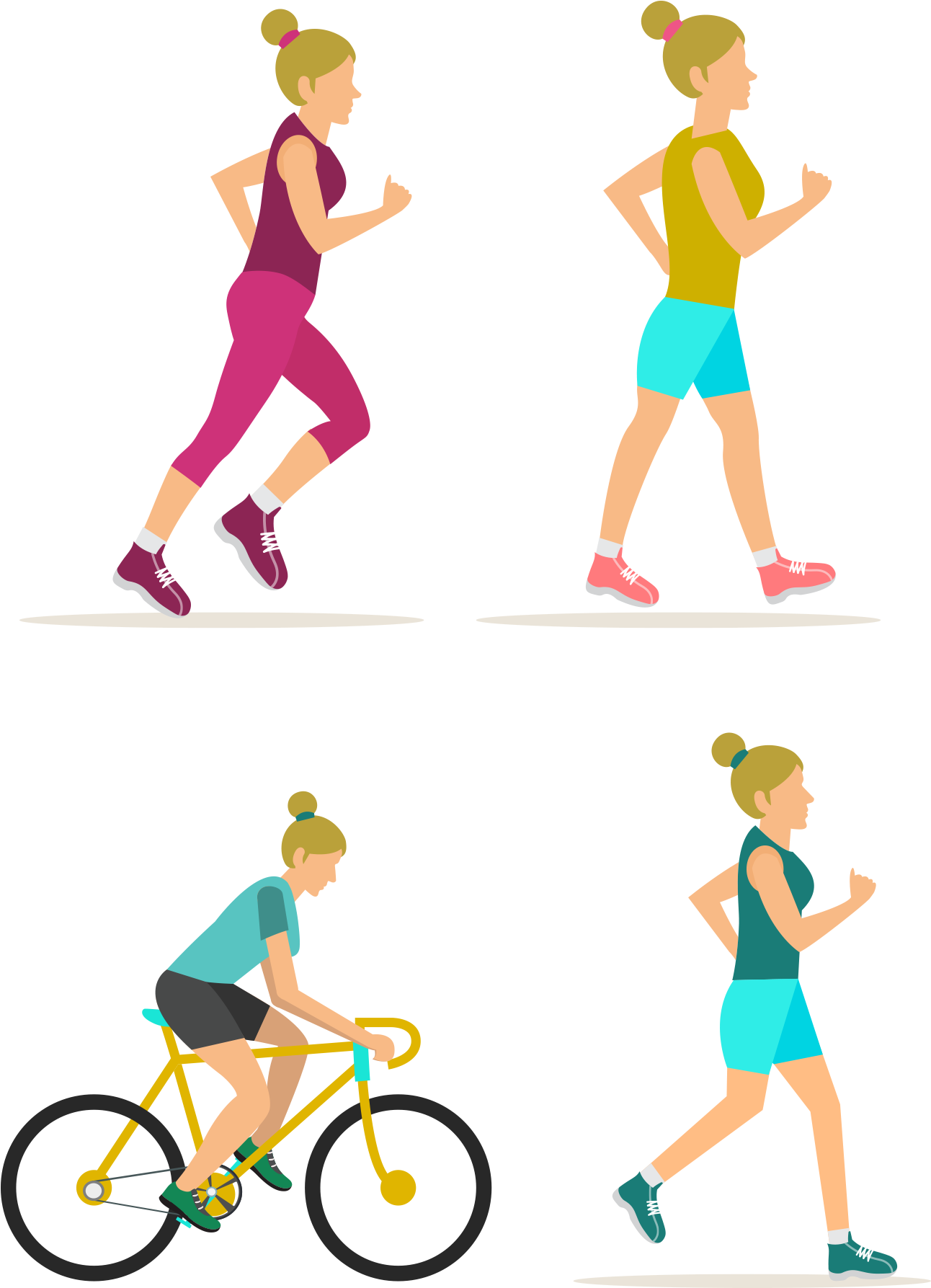 Physical Fitness Centre Icon Woman Transprent Png - Flat Design Exercise Icon (1292x1787), Png Download