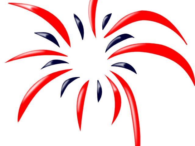 Fireworks Clipart Png Format - Red And White Fireworks (640x480), Png Download