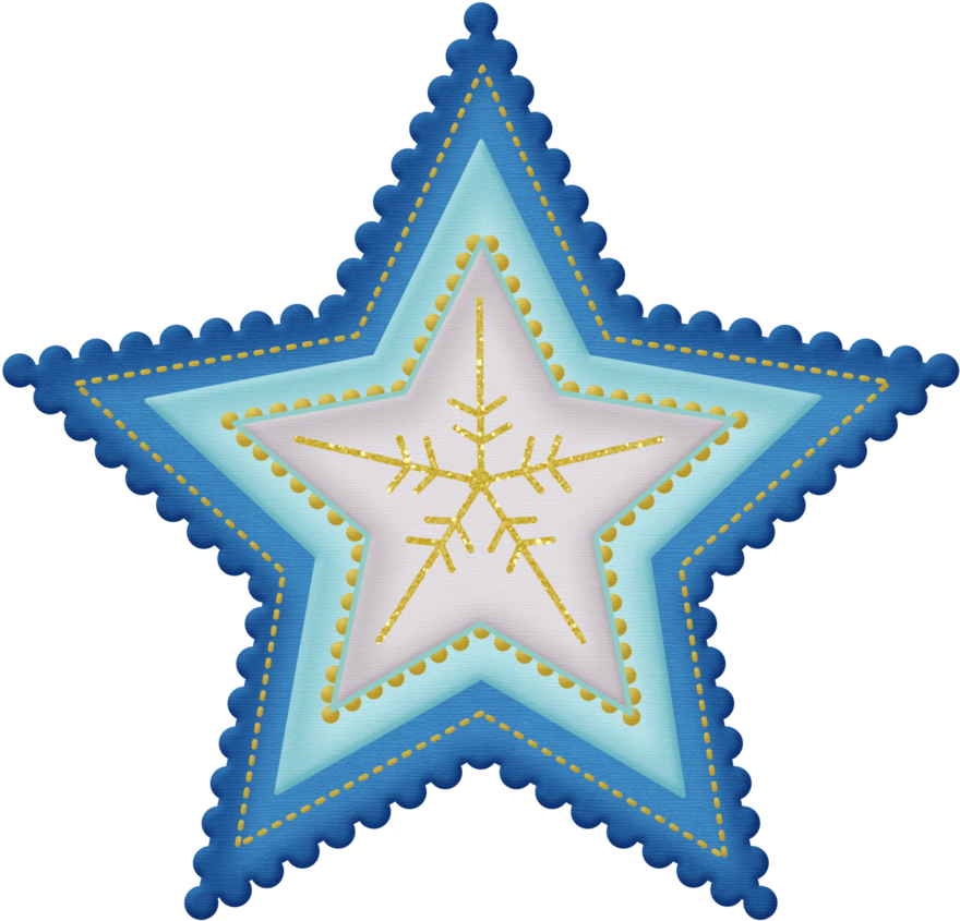 Jss Heavenly Star Flake Blue Light ~ - Christmas Star Clipart Red (900x880), Png Download
