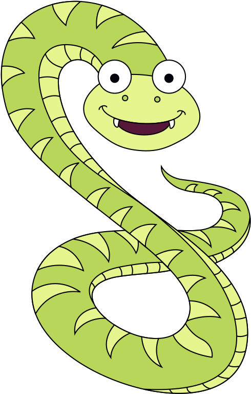 Snake Clipart Image- Vector Cute Snake - Png Cute Snake Clipart (529x829), Png Download