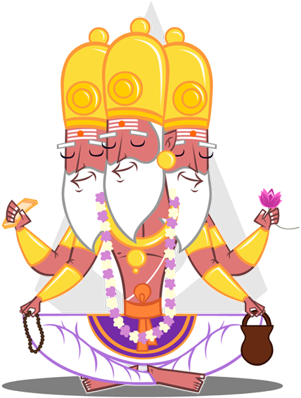 Mightz - Brahma - Brahma God Cartoon (555x603), Png Download