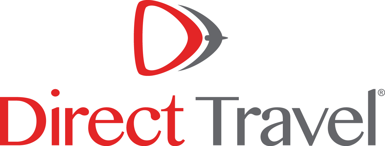 Direct Travel® Logo Pms485 Cg10 No Tag (1330x506), Png Download