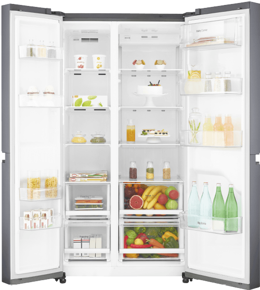 Picture Of Lg Gsb470basz Side By Side Refrigerator - Lg 668l Side By Side Refrigerator (786x587), Png Download