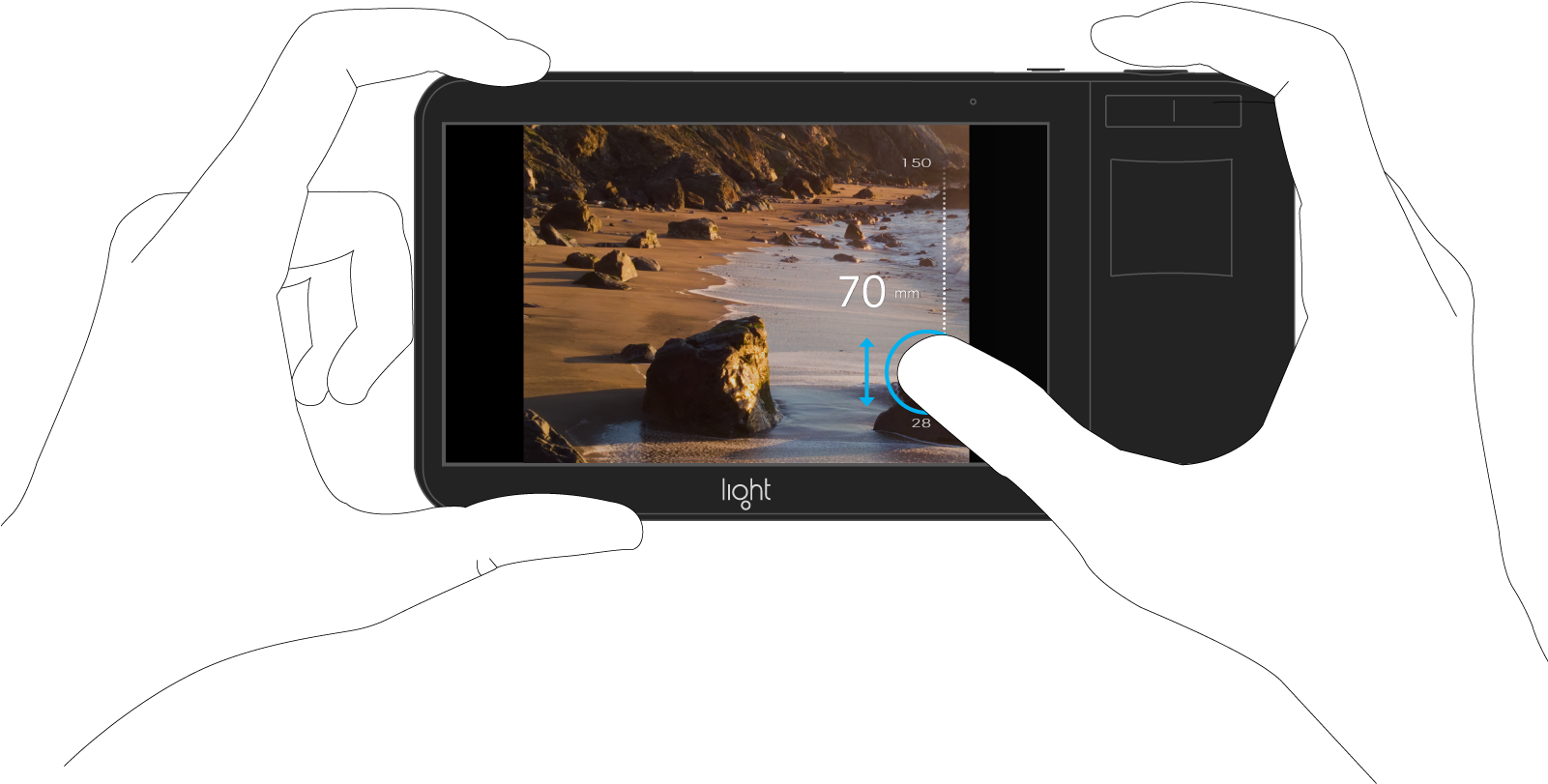 Press, Hold And Slide To Zoom - Iphone (1600x915), Png Download
