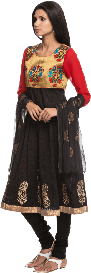 Women Embellished Salwar Kurta - Embroidery (640x960), Png Download
