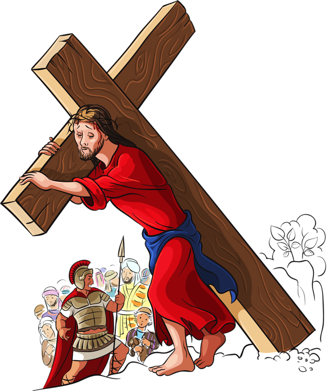 Of Photography Cross Illustration Jesus Carry The - Jesus Suffering Clipart (674x800), Png Download
