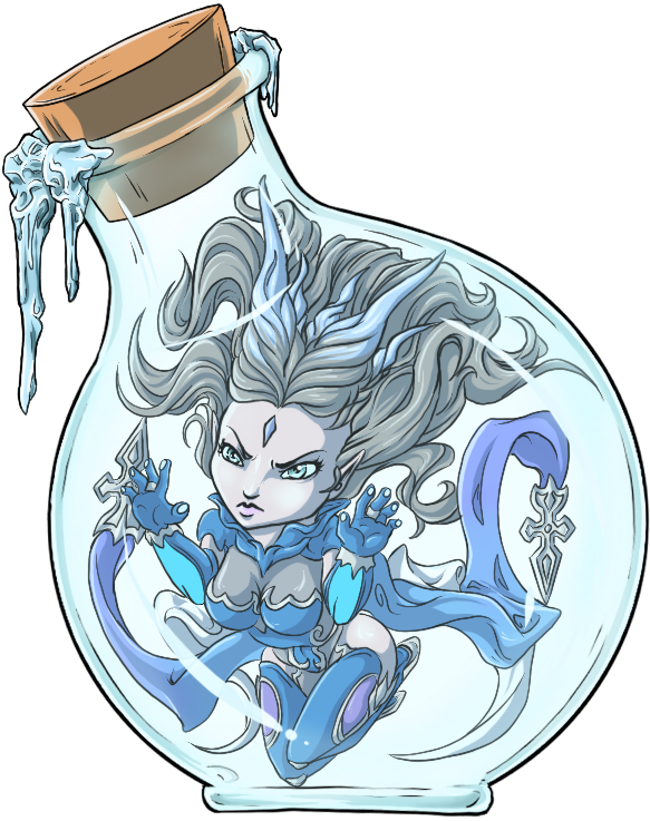 Shiva In A Bottle - Cartoon (750x750), Png Download
