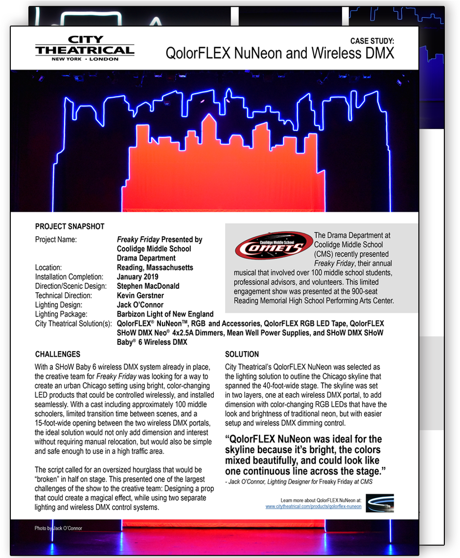 Coolidge Middle School Case Study - City Theatrical (1137x1137), Png Download