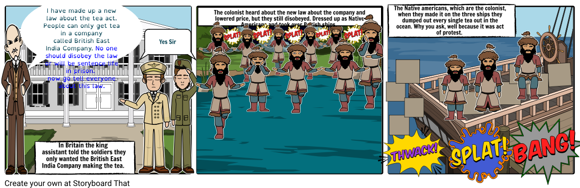 Boston Tea Party - Cartoon (1164x385), Png Download