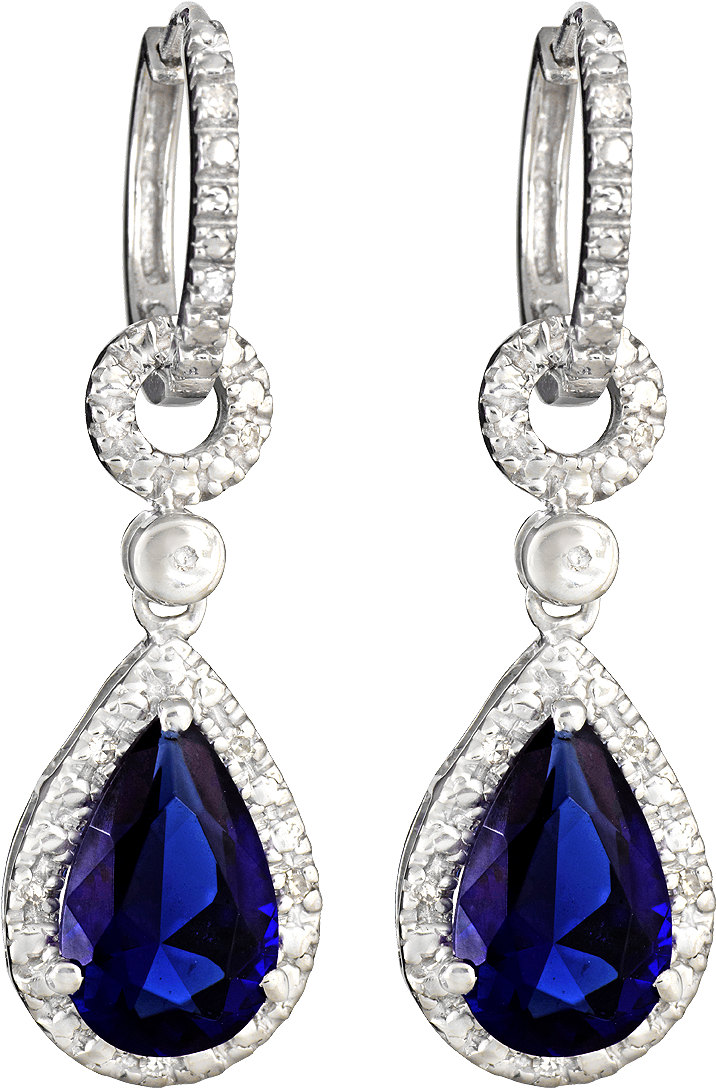 Blue Diamond Earrings Png Image - Earrings .png (1000x1130), Png Download