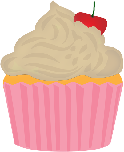 Cupcake For Tea Or Coffee - Clip Art (438x531), Png Download