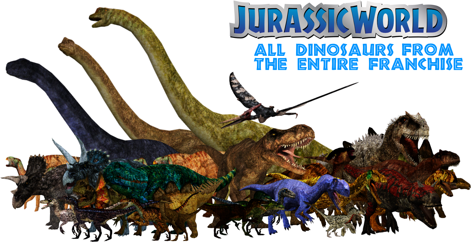 Jurassic World Pack - Jurassic Park Franchise Dinosaurs (1920x1080), Png Download