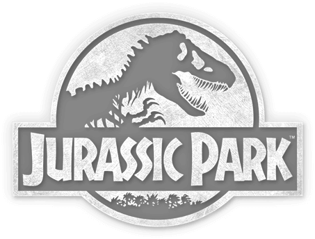 Jurassic Park Logo Black And White (453x344), Png Download