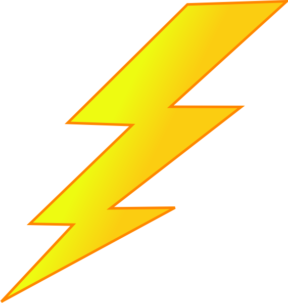 Lightning Bolt Clipart Black And White Free - Clipart Lightning Bolt (570x599), Png Download
