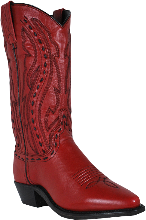 Abilene Boots Ladies Red Cowhide Cowboy Western Usa (486x732), Png Download