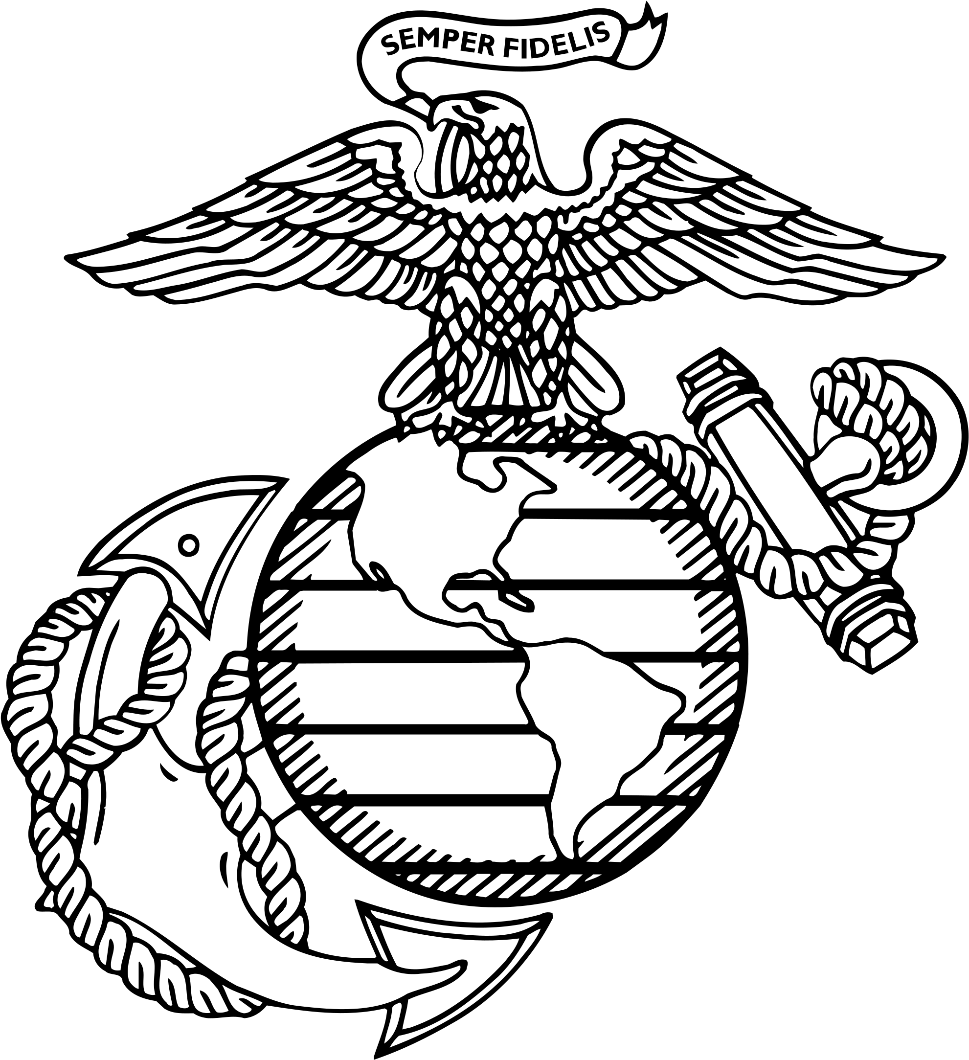 Usmc Emblem At Getdrawings - Eagle Globe And Anchor (2000x2200), Png Download