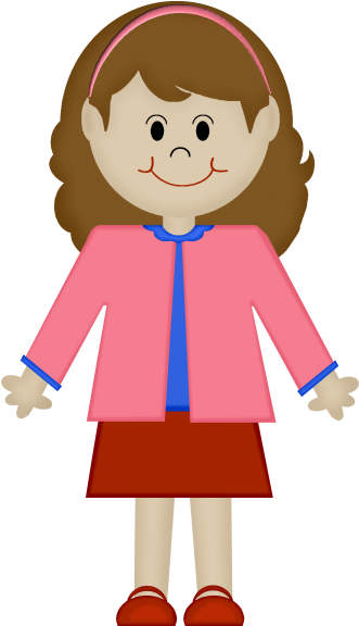 Mom With Brown Hair Clipart (353x600), Png Download