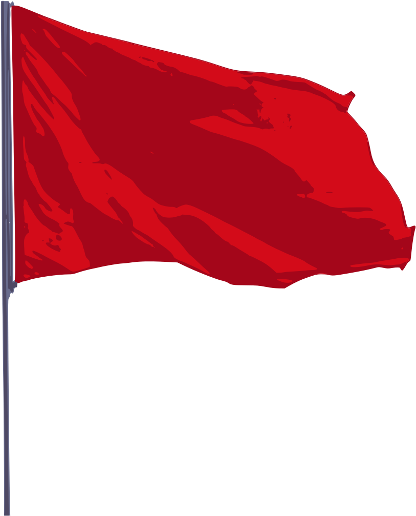 Flag Clip Art Free Black And White Free Clipart - Red Flag (725x900), Png Download