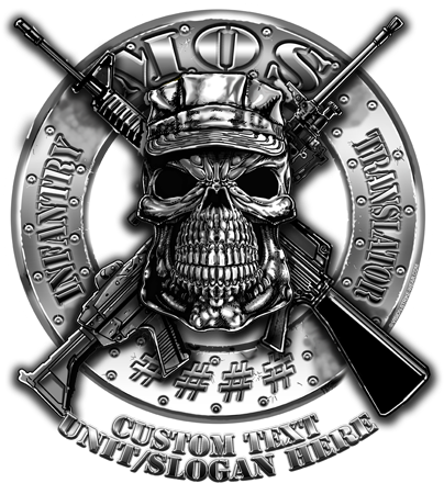Usmc Crossed Rifle Logo Png - Skull With Boonie Hat (404x450), Png Download