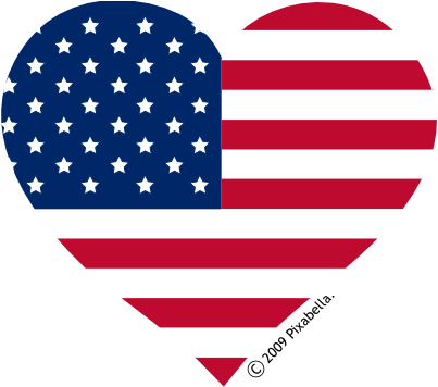 American Flag Clip Art Black And White - Usa Flag Heart Clipart (403x356), Png Download