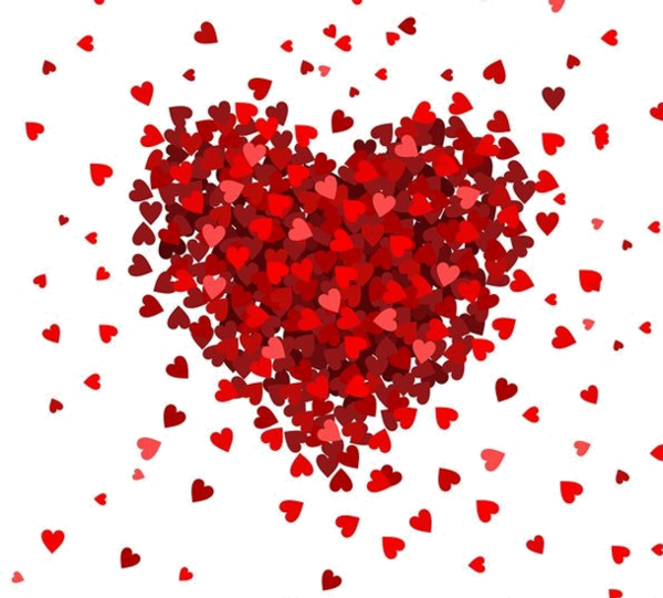 Tubes Coeurs En Png - Red Hearts Print Bag Beach Bag White And Red Handbag (600x541), Png Download