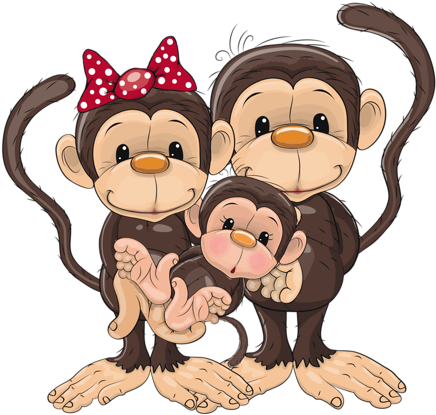 Family Monkeys Pinterest Baby Clip Art Images - Imagenes De Familia De Monos Animados (500x500), Png Download