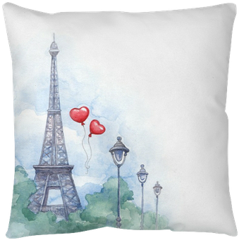 Watercolor Background With Illustration Of Eiffel Tower - Eiffel Tower People Watercolor (400x400), Png Download