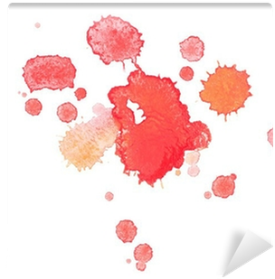 Abstract Watercolor Aquarelle Hand Drawn Red Drop Splatter - Mancha De Acuarela Roja (400x400), Png Download