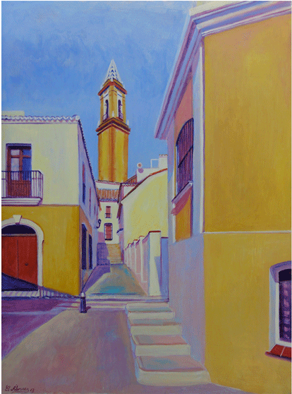 Ascent To Remedios Tower 80 X 60 Cm - Painting (557x557), Png Download