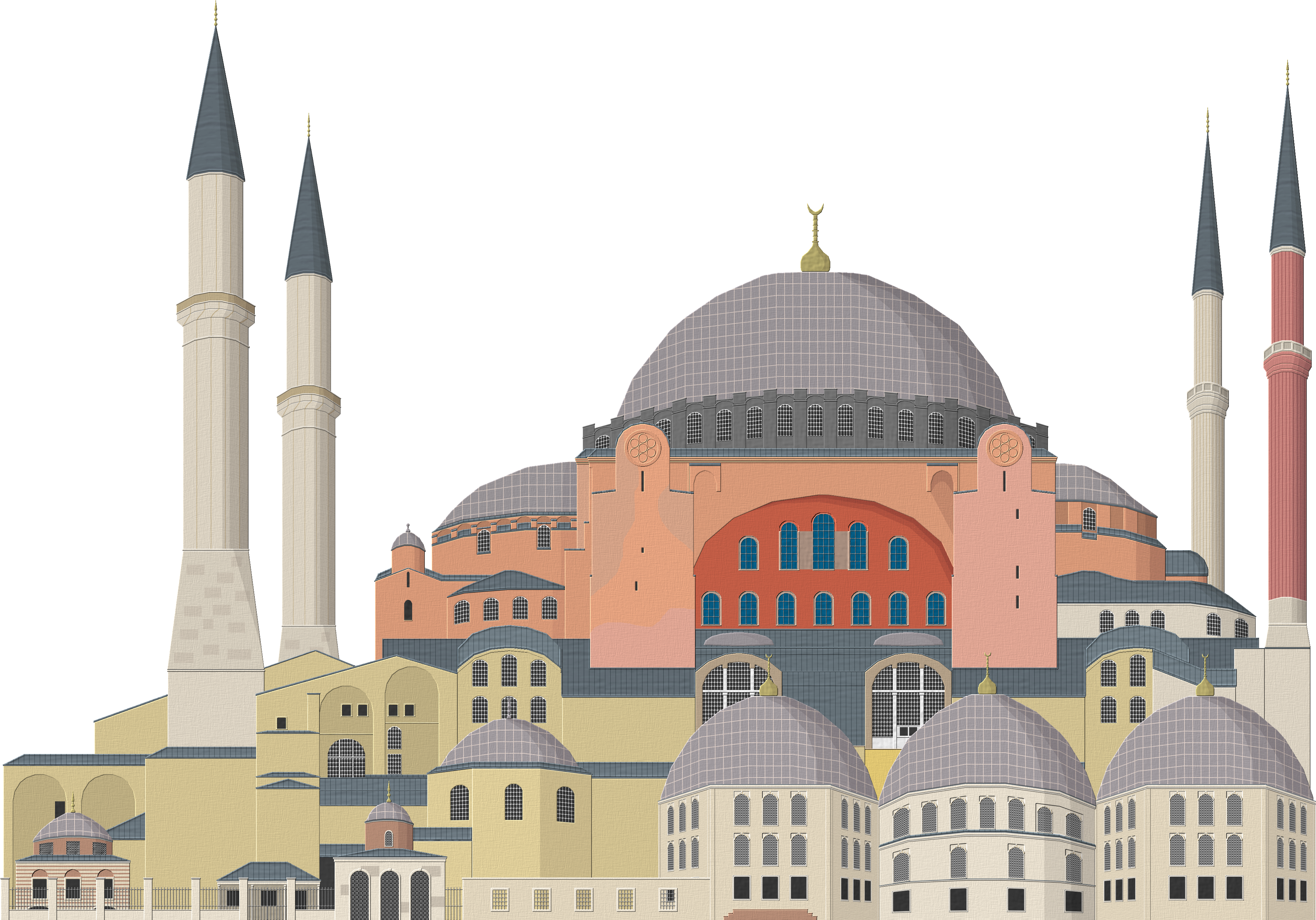 Vector Black And White Stock Hagia Sophia By Herbertrocha (3972x2776), Png Download