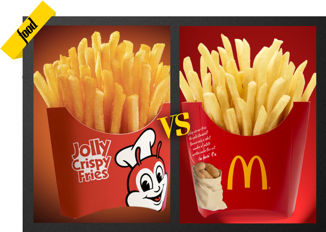 Mcdonald's - Jollibee Fries Vs Mcdo Fries (1182x838), Png Download