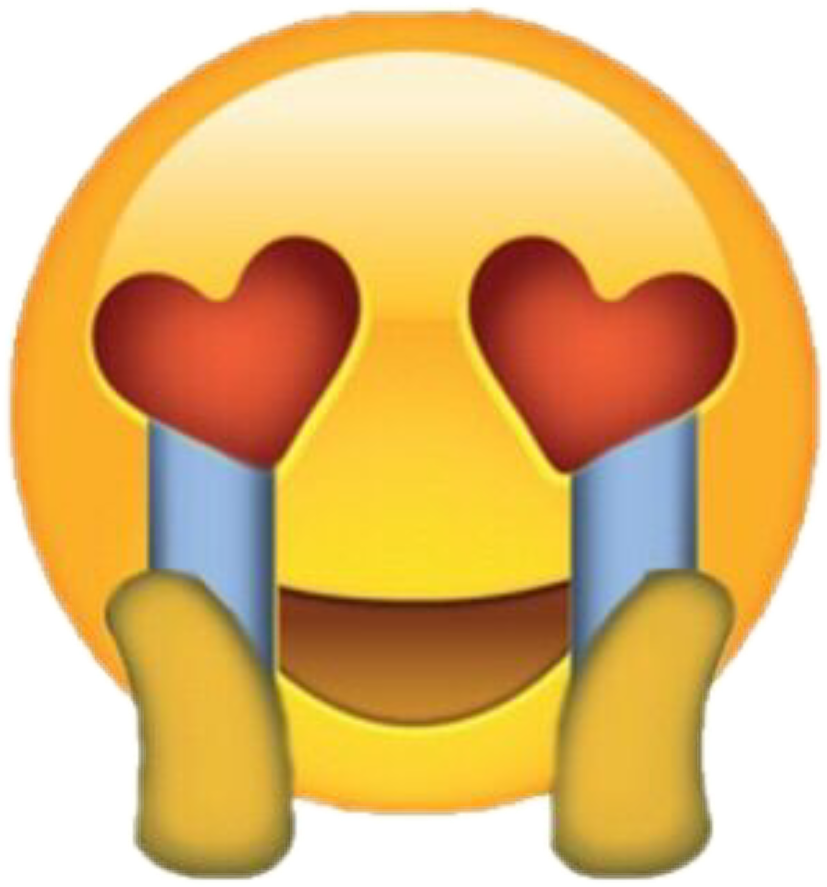 Emoji Love Heart Crying Tears Omg Cute - Heart Eyes Crying Emoji Png (827x887), Png Download