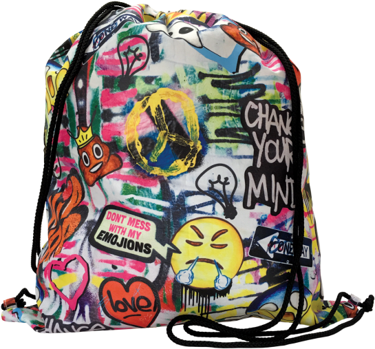 Emoji Graffiti Drawstring Bag - Emoji (550x550), Png Download
