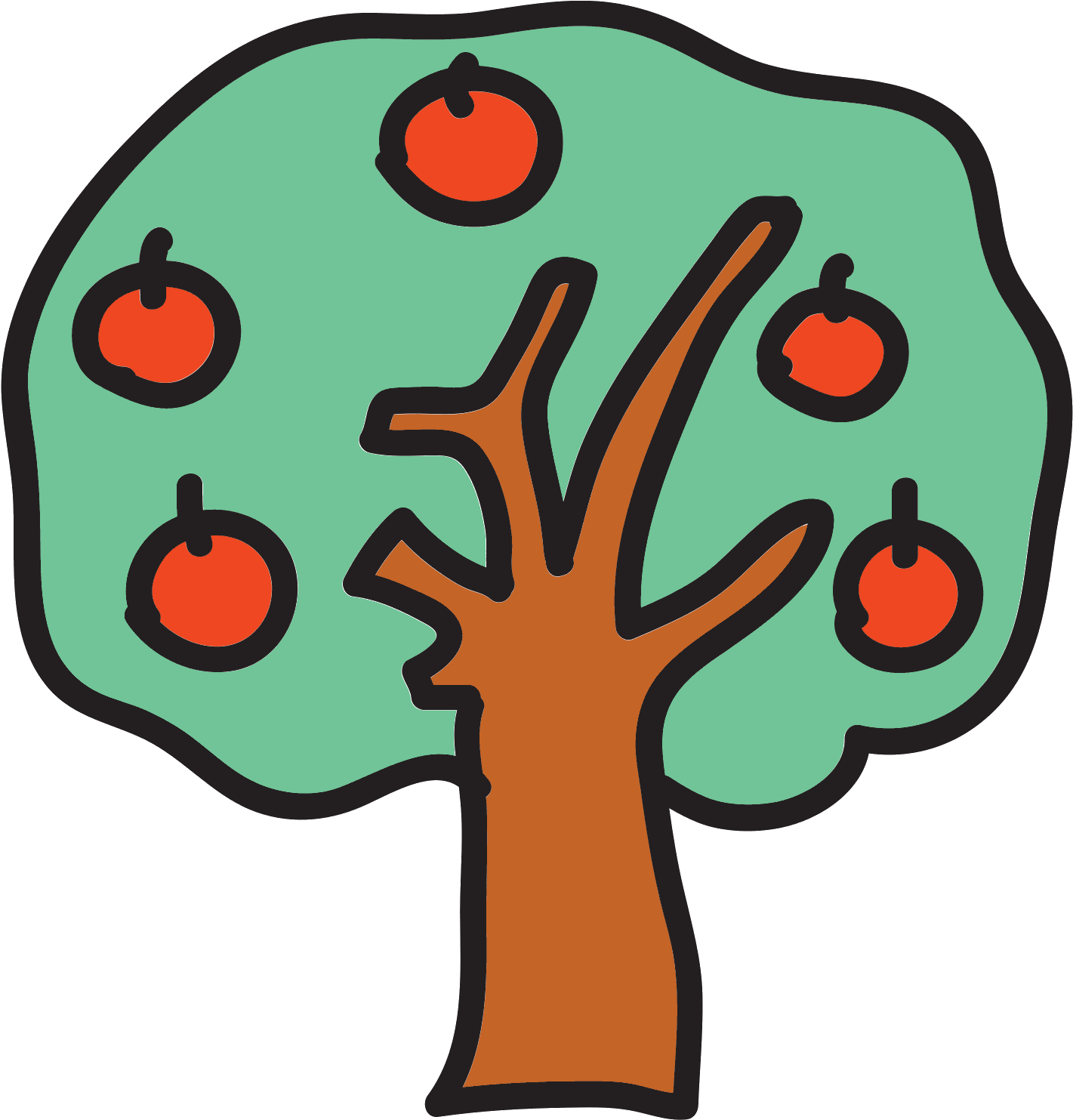 Apple Tree Icon - 苹果 树 卡通 (1600x1600), Png Download