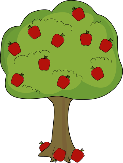Apple Tree With Fallen Apples - Apple Tree Clipart (415x550), Png Download