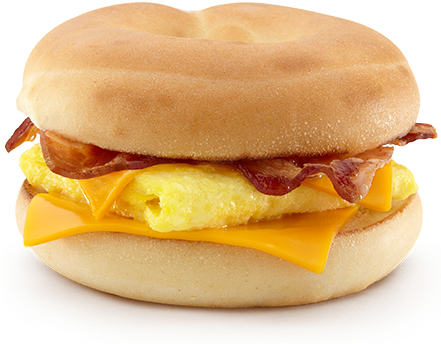 9 - - Bacon Egg And Cheese Bagel Mcdonald's (443x383), Png Download