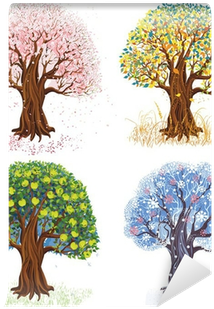 Apfelbaum In Den Vier Jahreszeiten (400x400), Png Download