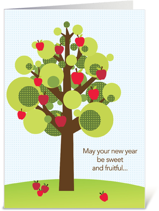Fruitful Apple Tree - Rosh Hashanah Greetings (435x429), Png Download