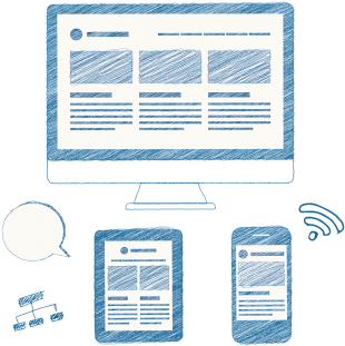 Hand Drawn Responsive Design Elements With Icons, Responsive, - Responsive Web Design (360x360), Png Download