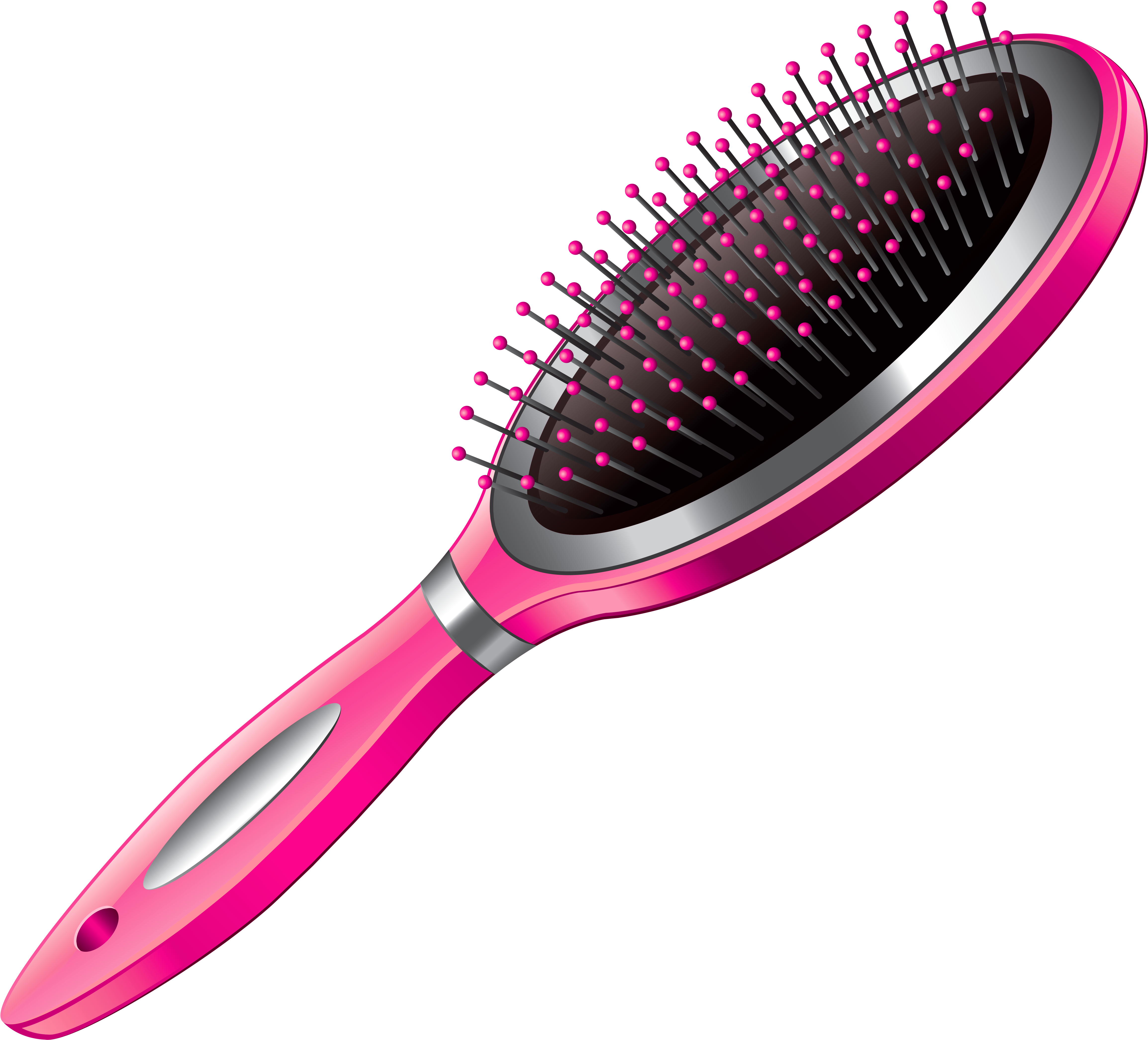 Pink Hairbrush Png Clipart Picture - Hairbrush Clipart (4825x4476), Png Download