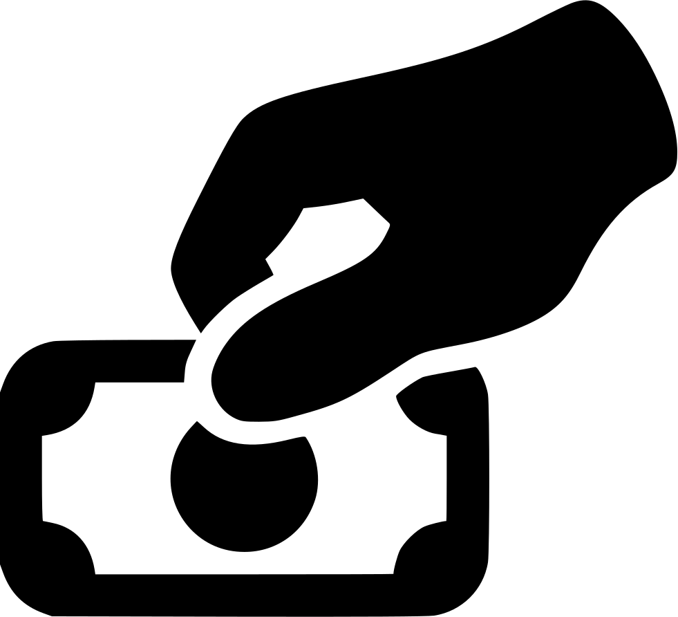 Hand Holding Bill - Icon (981x892), Png Download