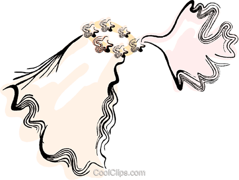 Bridal Veil Royalty Free Vector Clip Art Illustration - Veu Noiva Vetor Png (480x362), Png Download