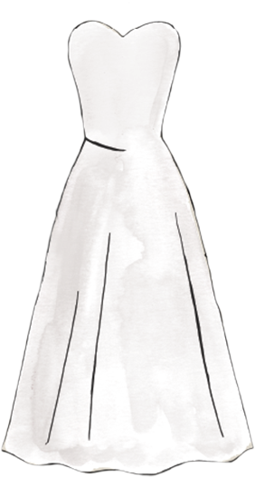 Short Silhouette Sketch - Wedding Dress Silhouette (524x770), Png Download