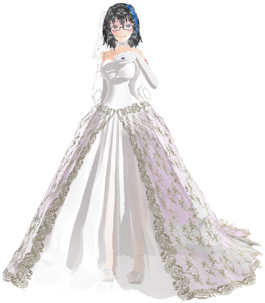 Anime Wedding Dresses Photo - Mmd Long Dress Dl (1920x1080), Png Download