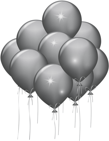 White Balloons Png Download - Gold And Silver Balloons Png (464x600), Png Download