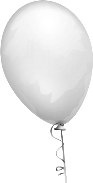 White Balloon Vector Png (327x600), Png Download