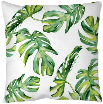 Seamless Watercolor Illustration Of Tropical Leaves, - Watercolour Tropical Leaf Vector Free (400x400), Png Download